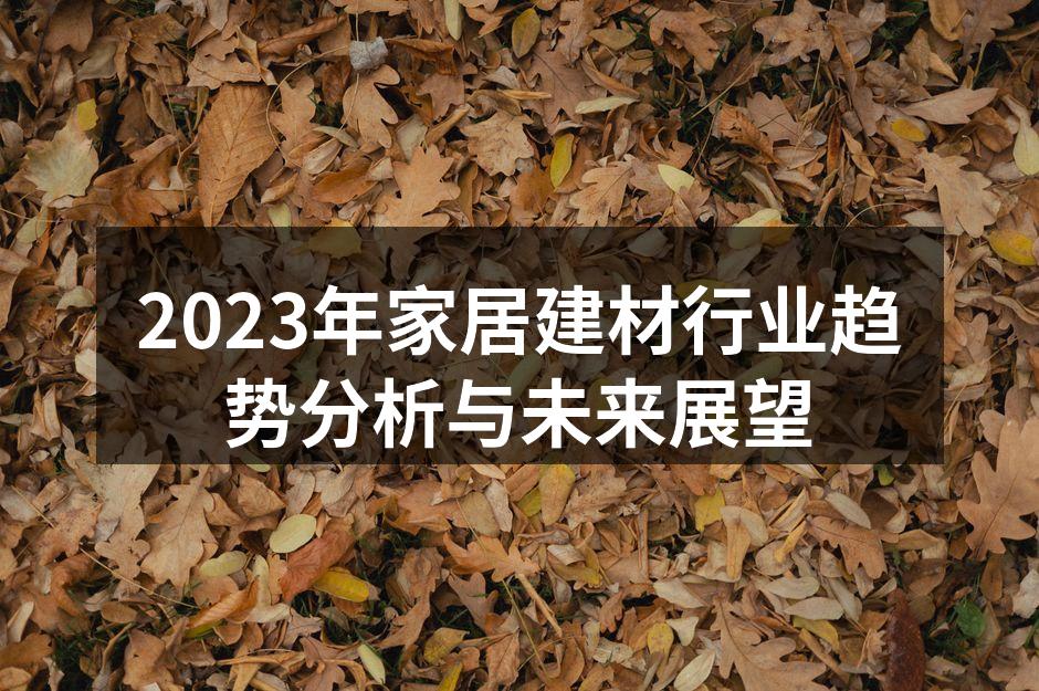 2023年家居建材行业趋势分析与未来展望