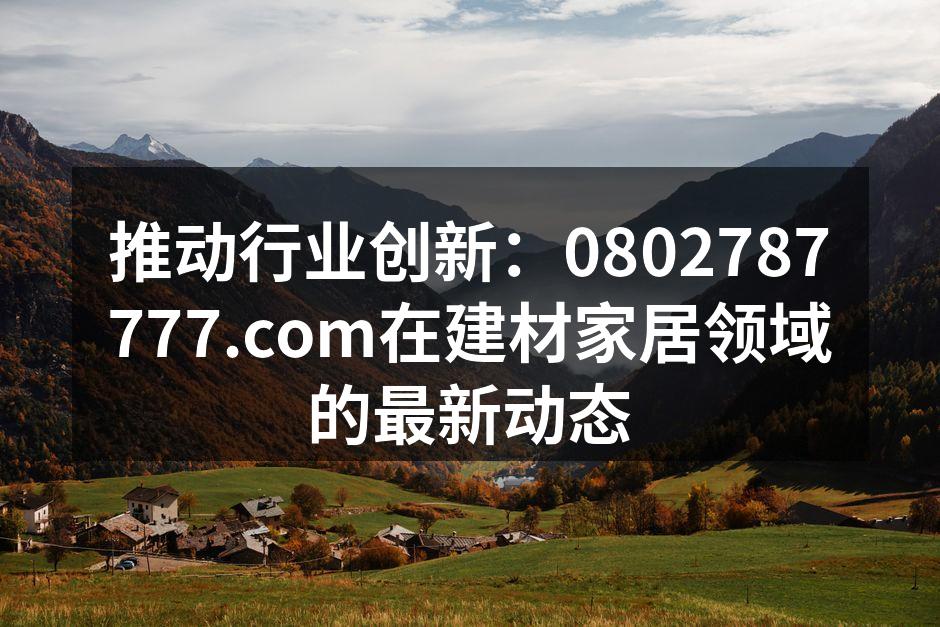 推动行业创新：0802787777.com在建材家居领域的最